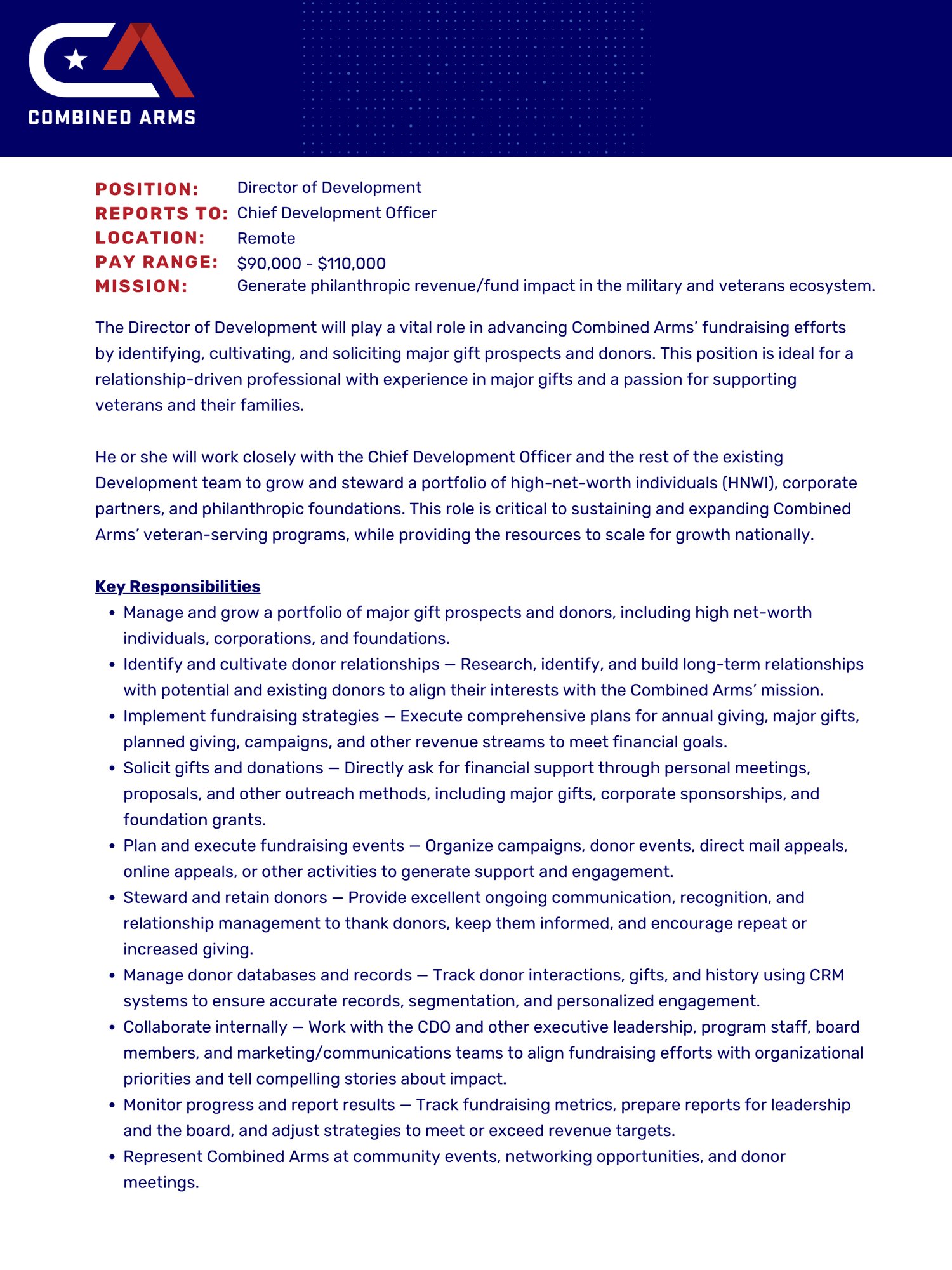 Director of Dev details